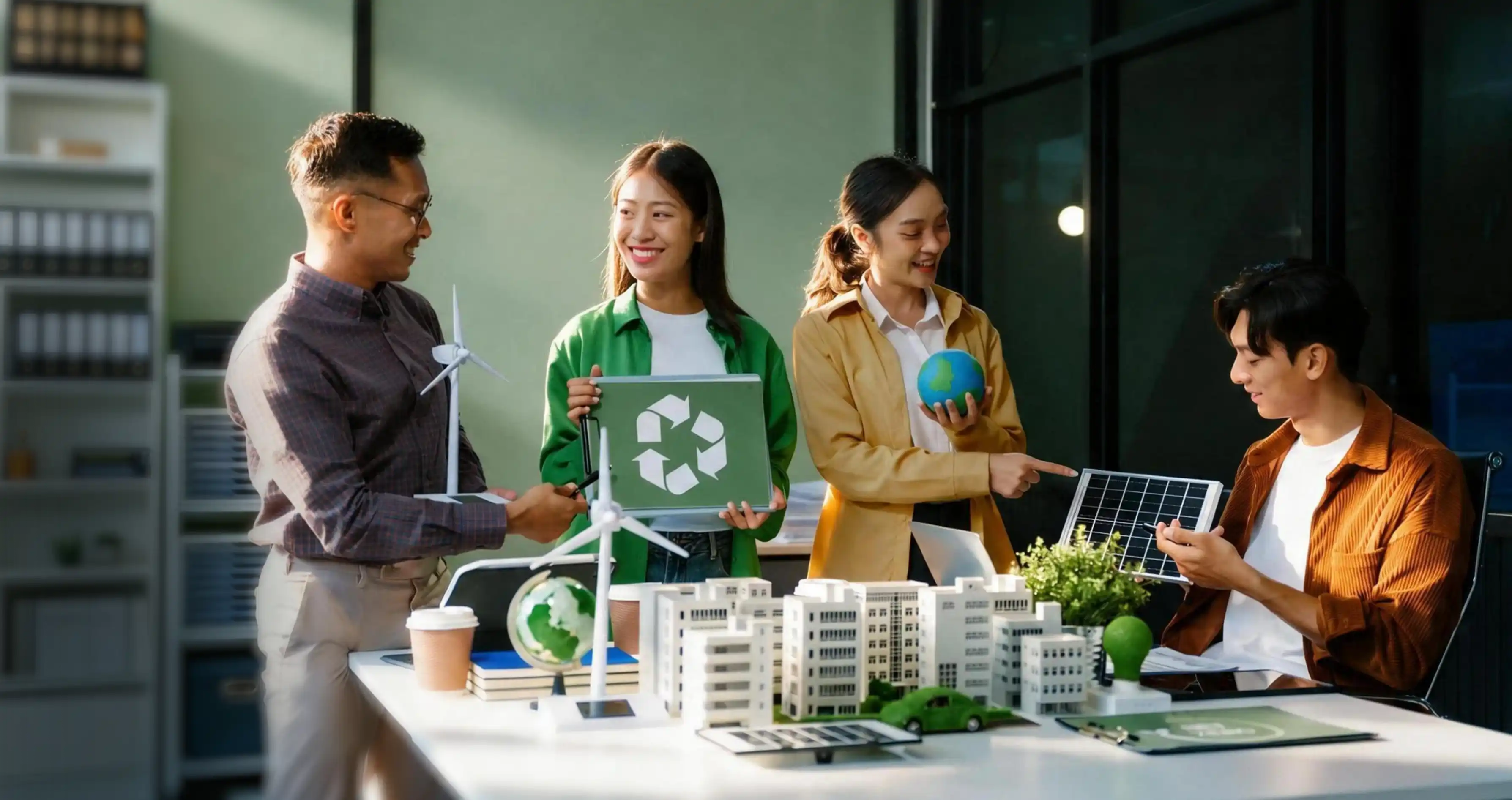 Partners discussing climate-resilient initiatives