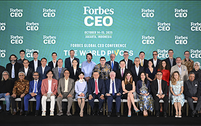 Speakers, sponsors and Forbes executives at the 2025 Forbes Global CEO Conference