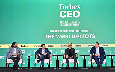 Revolutions In Risk Capital (L-R) Amit Anand, Founding Partner & MD, Jungle Ventures; Jixun Foo, Senior Managing Partner, Granite Asia; Keisuke Honda, Cofounder, X&Circle, General Partner, X&KSK; Pandu Patria Sjahrir, Chief Investment Officer, Danantara Indonesia; Luisa Kroll, Executive Editor, Forbes Media