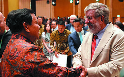 (L-R) President Prabowo Subianto; William E. Heinecke, Founder & Chairman, Minor International