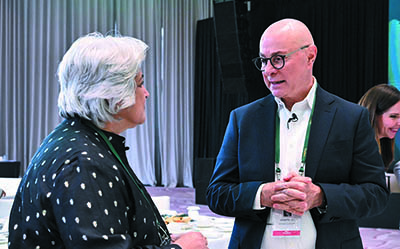 (L-R) Naazneen Karmali, Executive Editor, Forbes Asia; Joseph E. Aoun, President, Northeastern University
