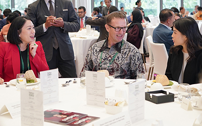 (L-R) Belinda Tanoto, MD, RGE, Member, Board of Trustees, Tanoto Foundation; Jeff Johnson, MD, ASEAN, Amazon Web Services; Angela Tanoesoedibjo, Co-CEO, MNC Group, CEO, iNews Media Group