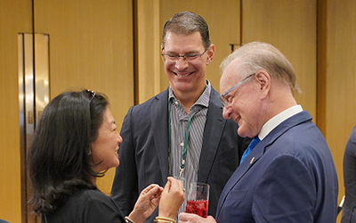 (L-R) Doris Sohmen-Pao, President, IWF Singapore; George Raymond Zage III, Founder & CEO, Tiga Investments; John A. Quelch, American President & Executive Vice Chancellor, Duke Kunshan University