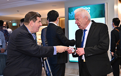 (L-R) William Adamopoulos, CEO, Forbes Media Asia; Jack Gance, Co-founder, Chemist Warehouse, Non-Executive Director, Sigma Healthcare