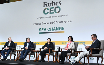Uncovering Disruptors (L-R) Magnus Grimeland, Founder & CEO, Antler; Han Kim, MD & Cofounder, Altos Ventures; Jenny Lee, Managing Partner, GGV Capital; Nisa Leung, Managing Partner, Qiming Venture Partners; Rich Karlgaard, Futurist & Editor-at-Large, Forbes Media