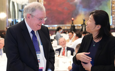 (L-R) Steve Forbes, Chairman & Editor-in-Chief, Forbes Media; Jenny Lee, Managing Partner, GGV Capital